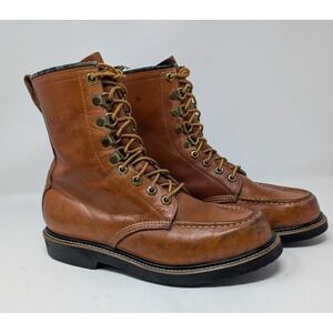 Vintage Field & Stream Leather Boots 8.5  D Work Chore Packer Made USA